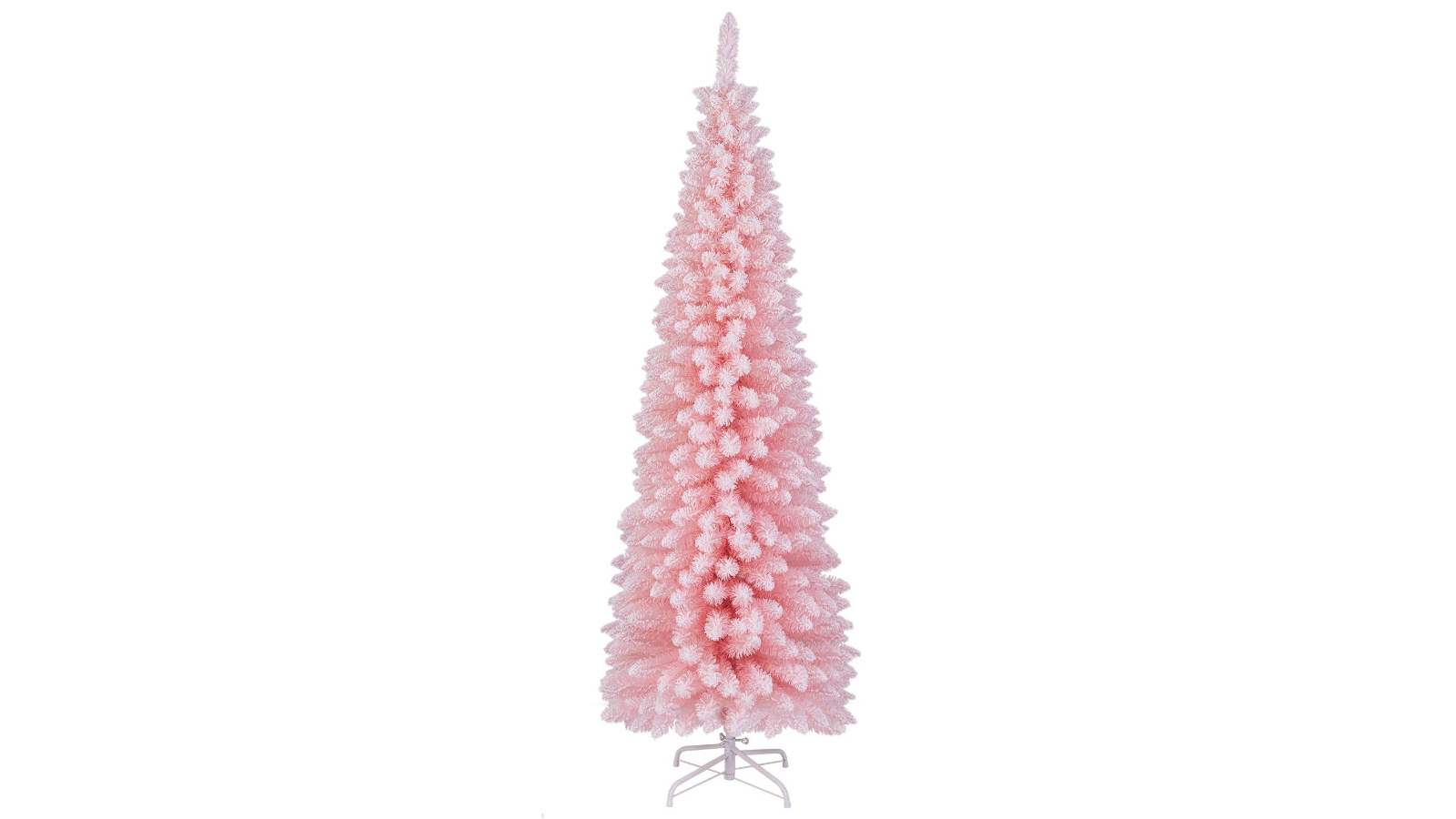 Costway Artificial Slim Pencil Pink Christmas Tree with 460 Tip - 180cm