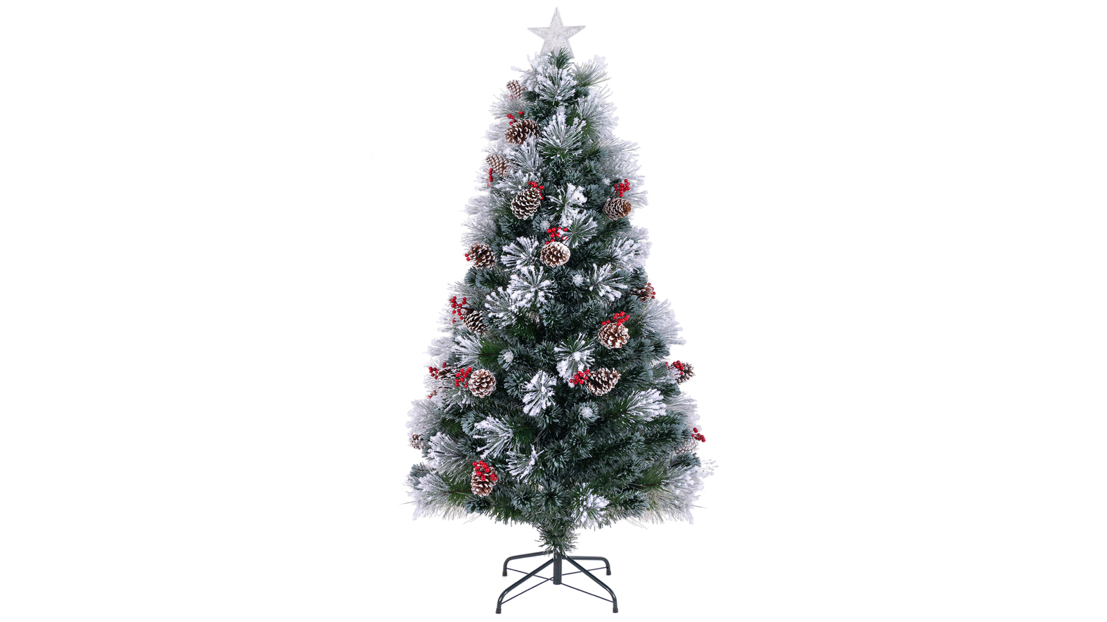 Costway Snowy Pine Cones Shell Lights Christmas Tree with 8 Lighting Mode - 180cm