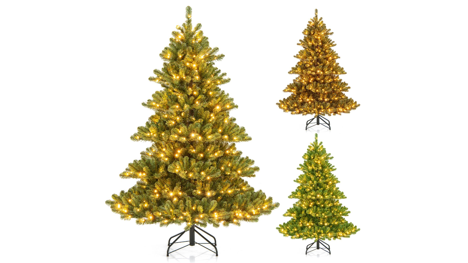 Costway Artificial Pre-Lit Christmas Tree with 400 LED Light - 180cm