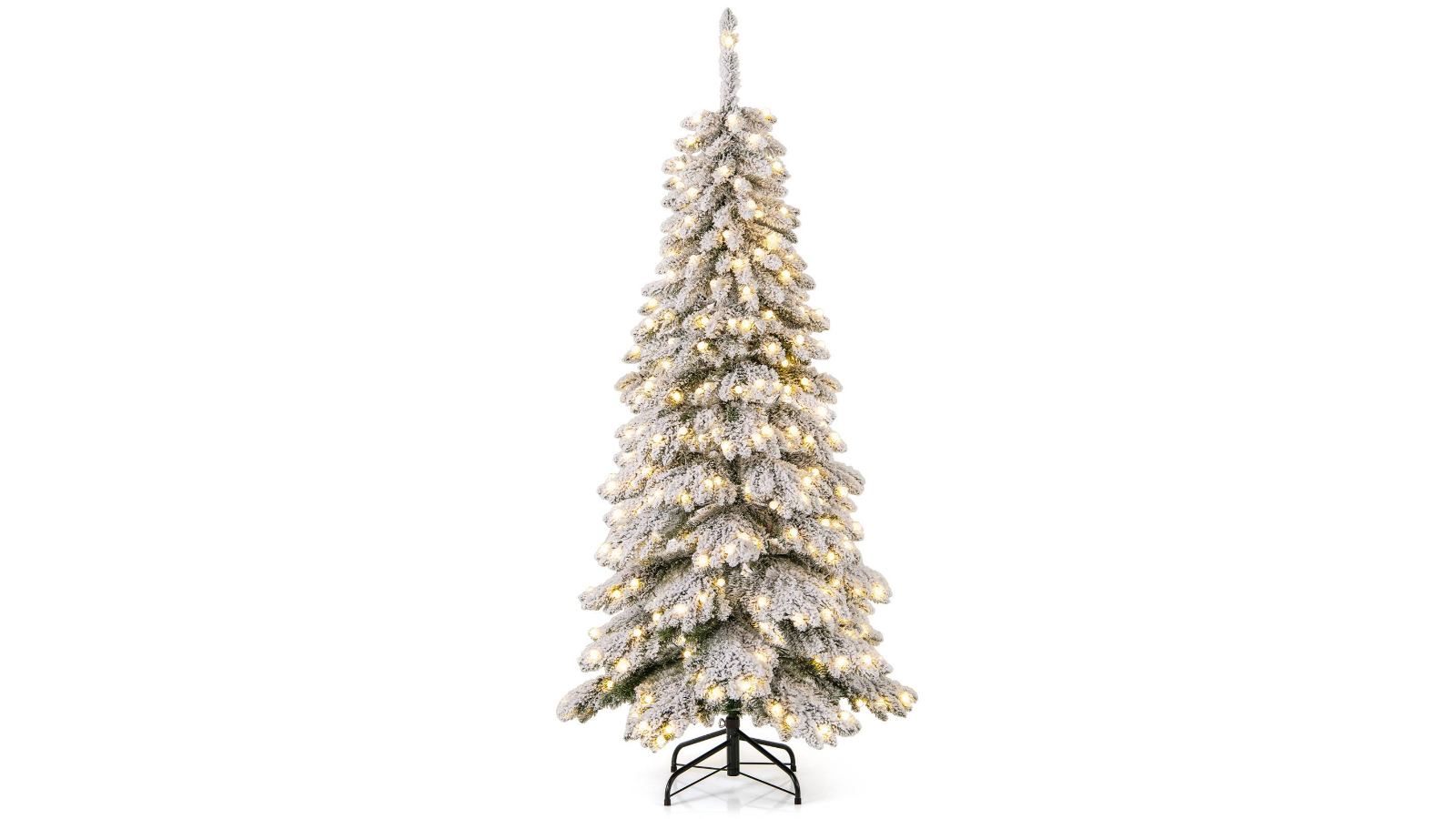 Costway Artificial Christmas Full Spruce Tree with Remote Control - 180cm