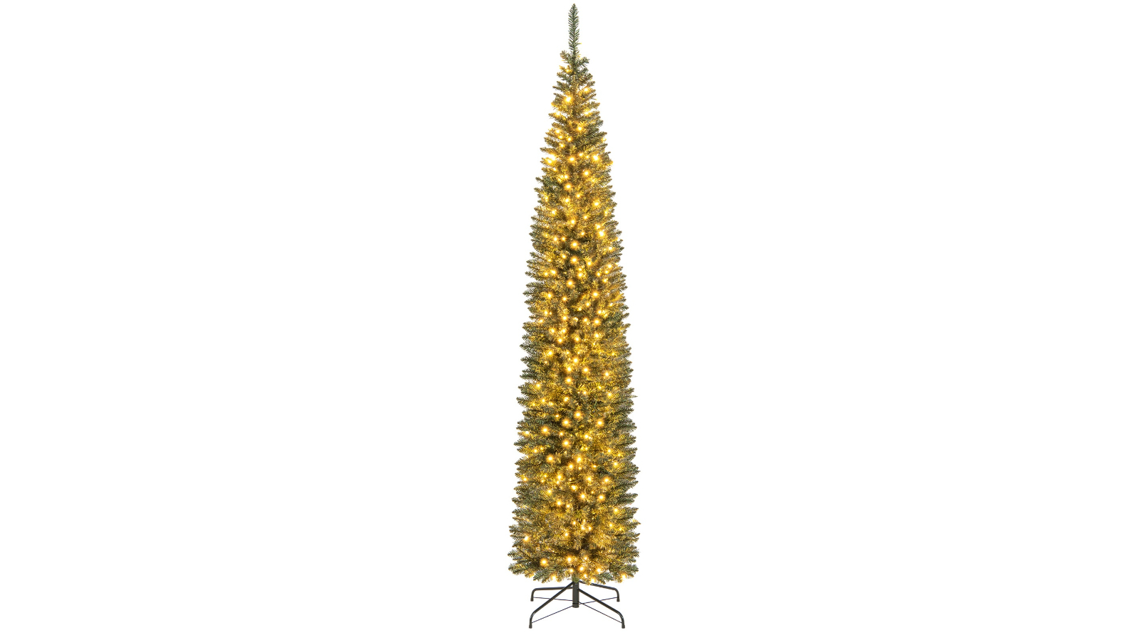 Costway 699 Branch Tips 400 Warm White LED Artificial Pencil Christmas Tree - 270cm