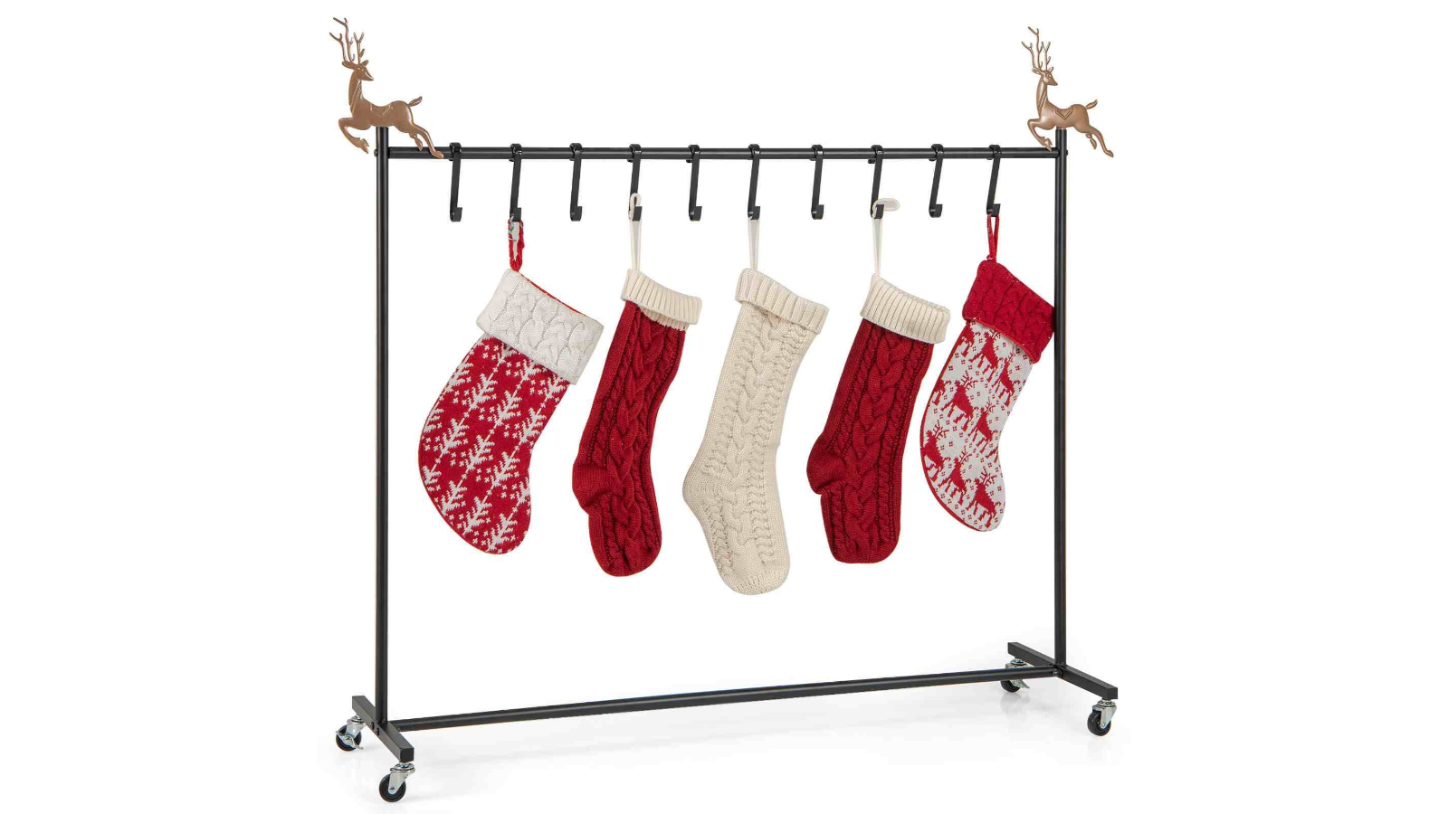 Costway 10-hook Christmas Stocking Holder Stand on Wheel