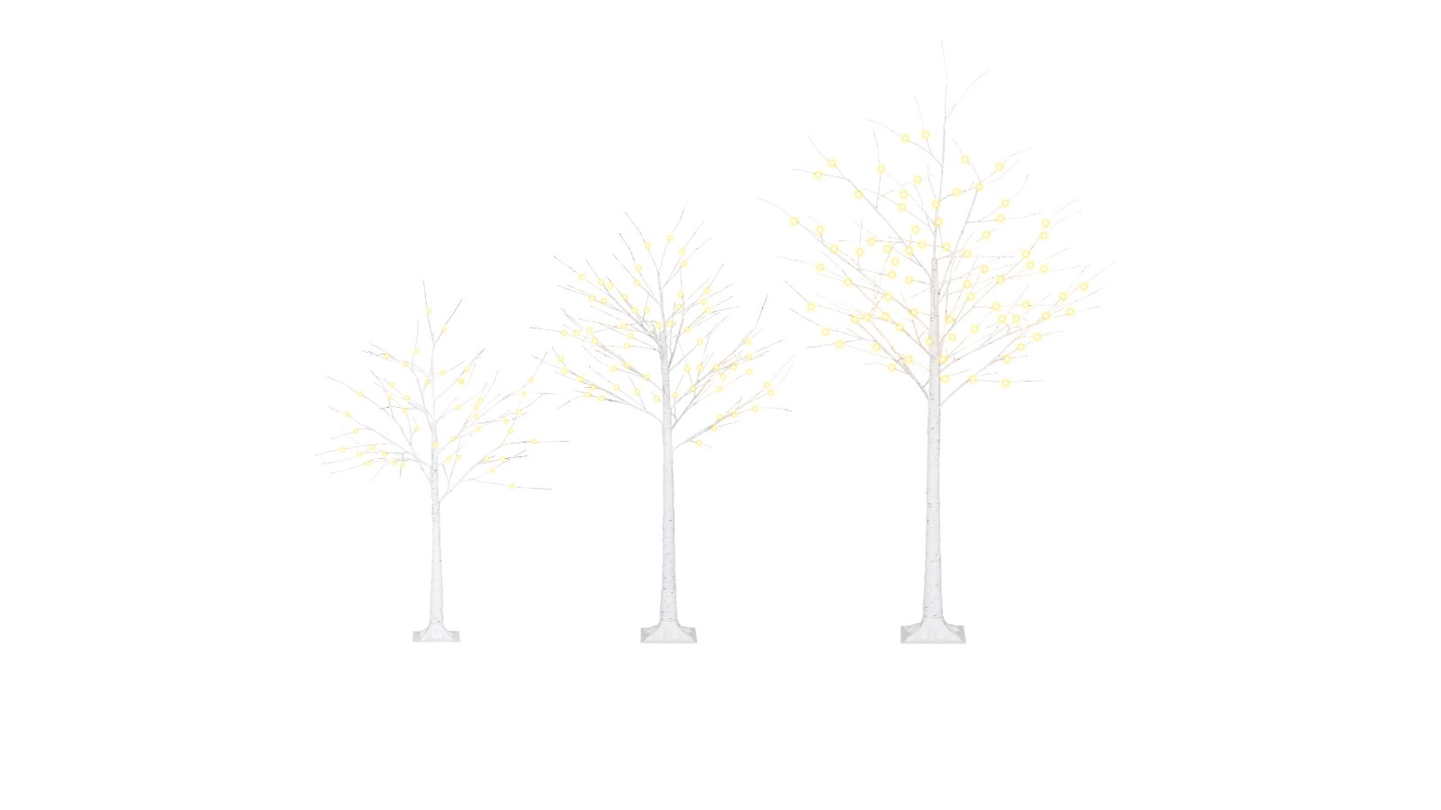 Costway Set of 3 Pre-Lit Artificial Christmas Tree with 216 LED Light