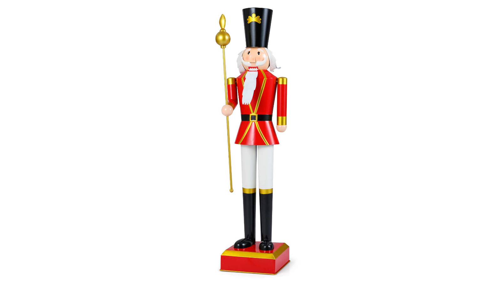 Costway 122cm Christmas Nutcracker Figure with Hat and Scepter