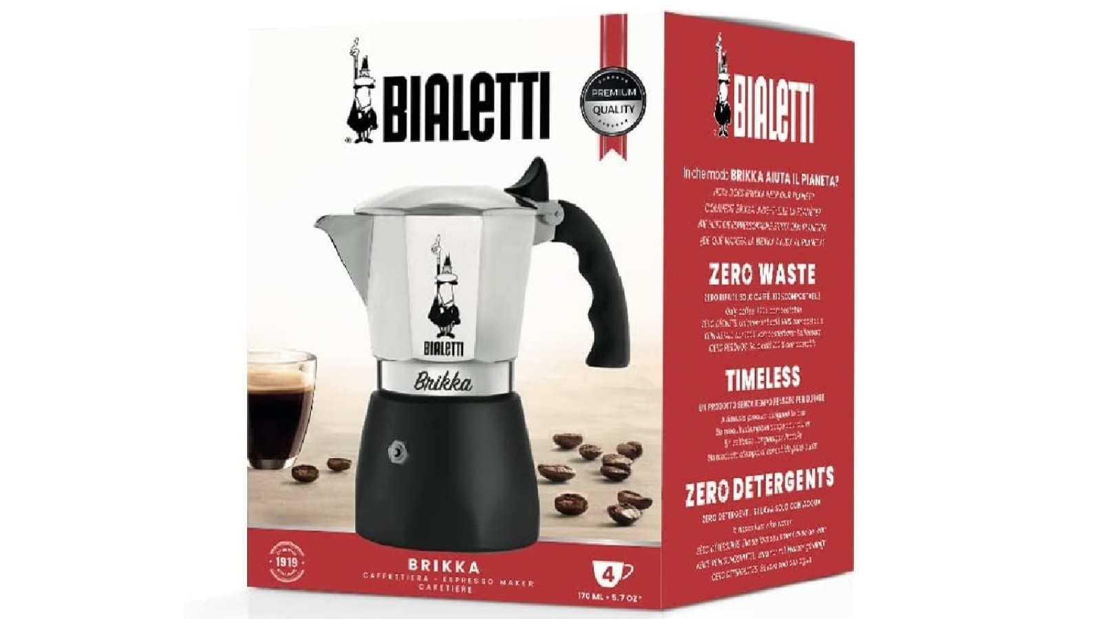 Bialetti Brikka 4 Cup Espresso Coffee Maker Harvey Norman