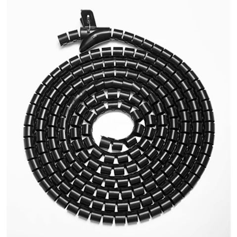 Brateck 30mm/1.2" Diameter Coiled Tube Cable Sleeve 1000x30mm - Black