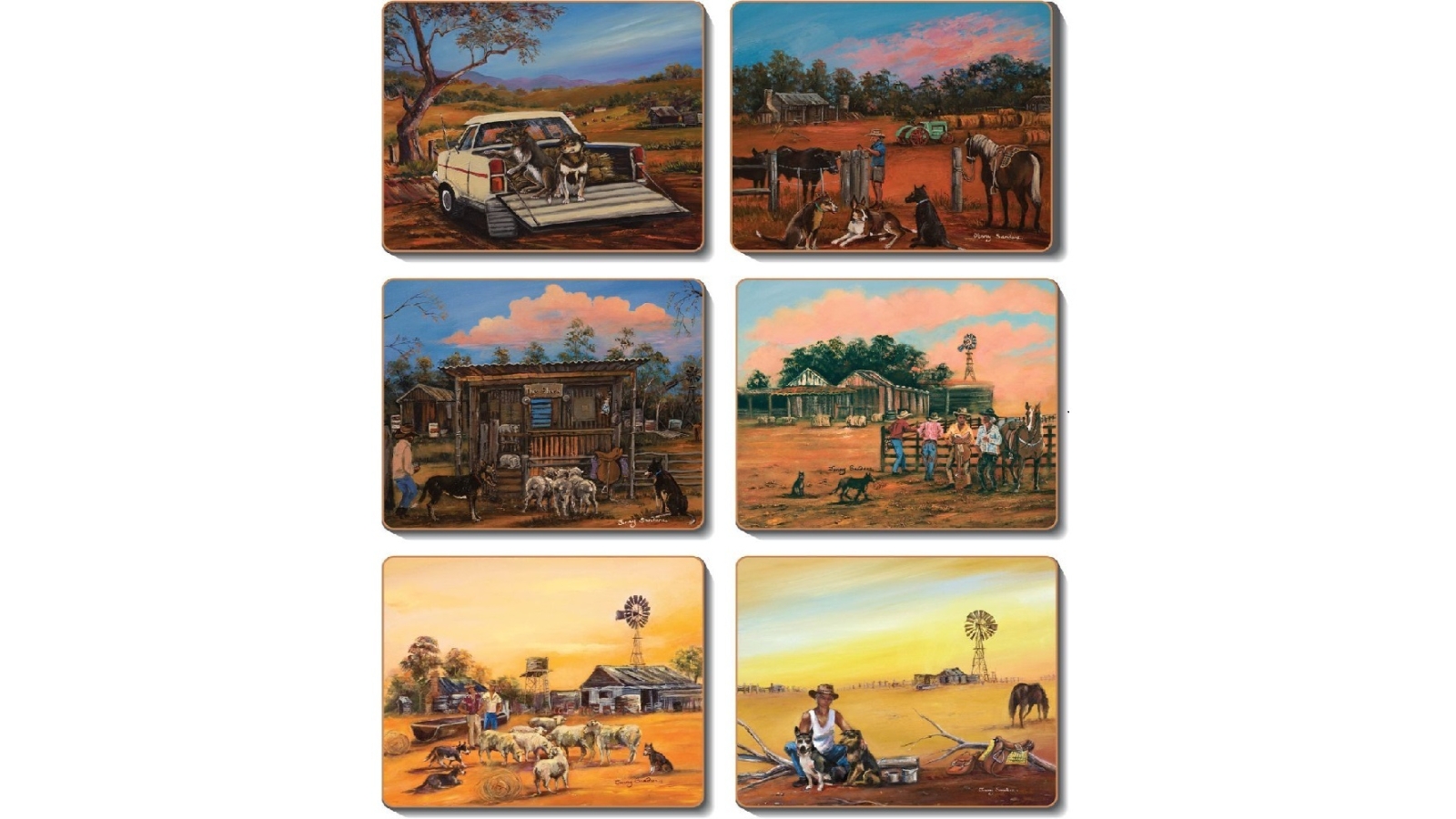 Cinnamon Cork Backed Coasters Set of 6 - Kelpie Kapers