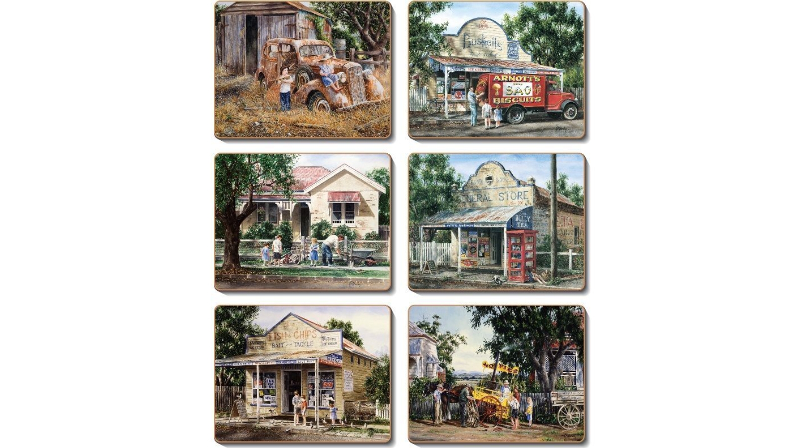 Cinnamon Cork Backed Coasters Set of 6 - Times Now Past