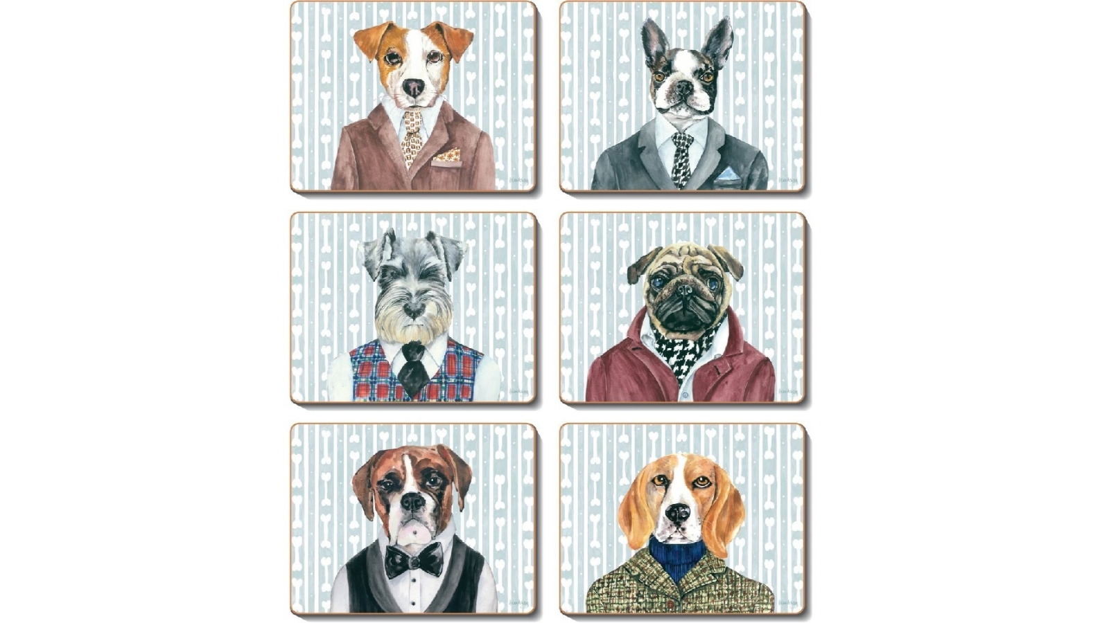 Cinnamon Cork Backed Coasters Set of 6 - Dogs Dinner