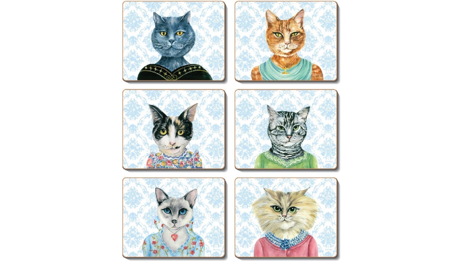 Cinnamon Cork Backed Coasters Set of 6 - Lady Cat Luncheon