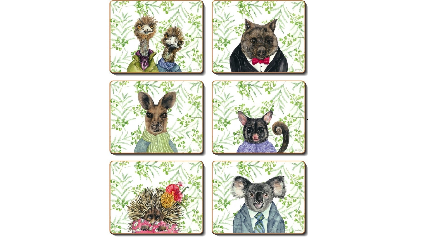 Cinnamon Cork Backed Coasters Set of 6 Bush Tucker Harvey Norman