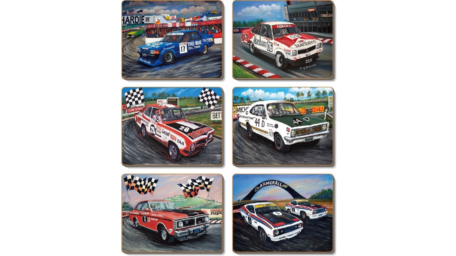 Cinnamon Cork Backed Coasters Set of 6 - Classic Bathurst