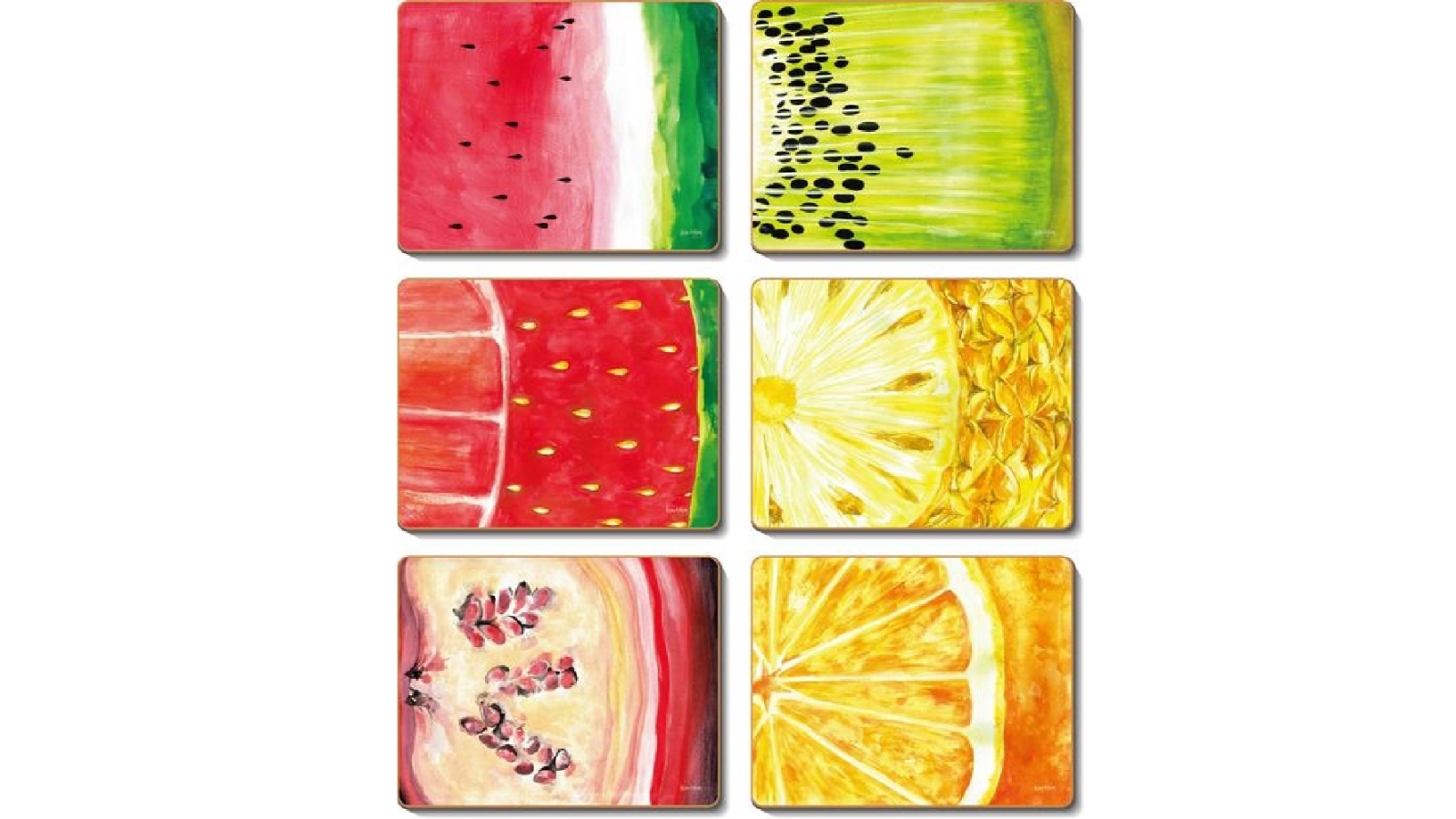 Cinnamon Cork Backed Coasters Set of 6 - Fruit Slice