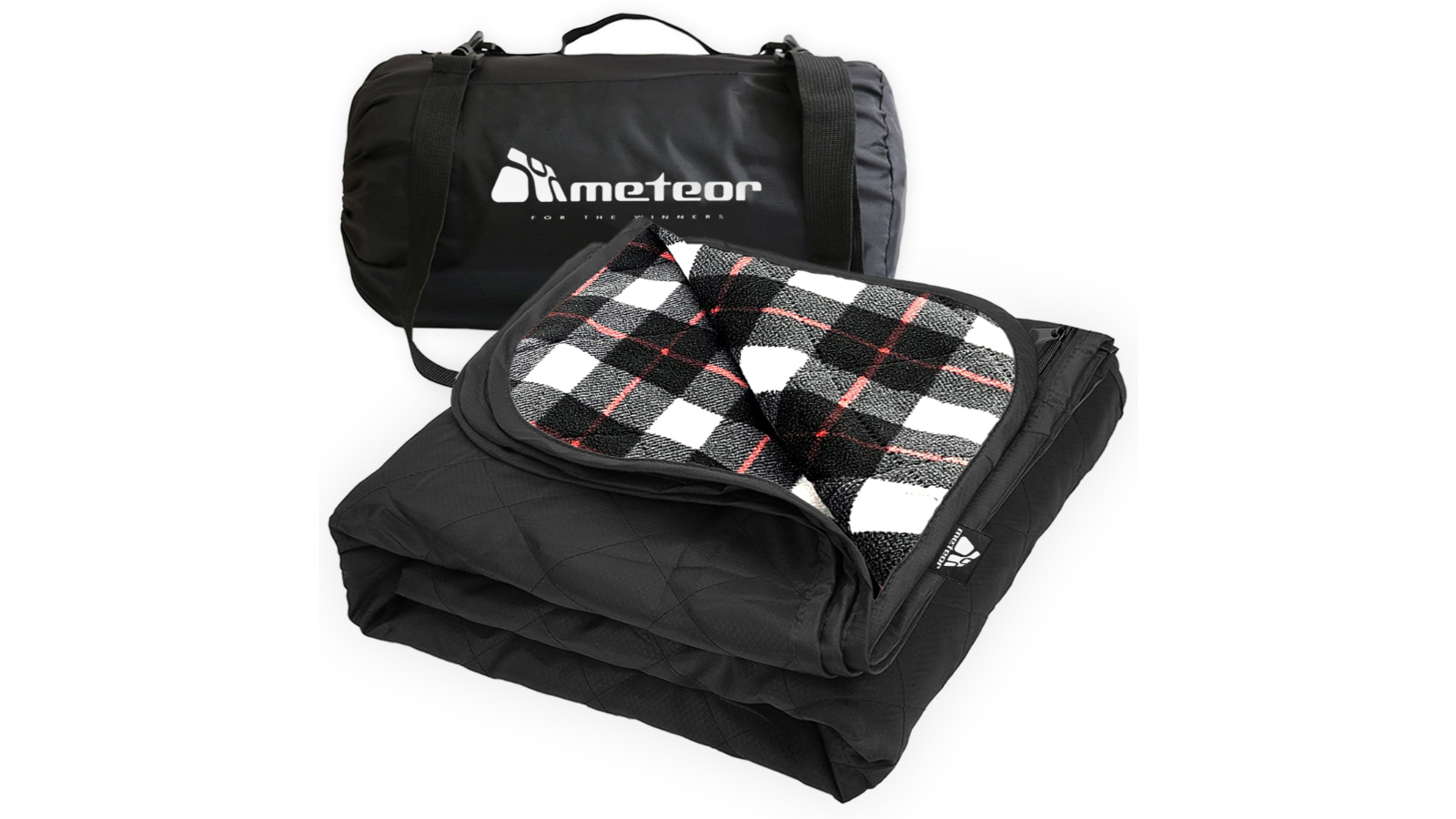 Meteor For The Winners X-Large Outdoor Rug Travel Blanket - White/Black