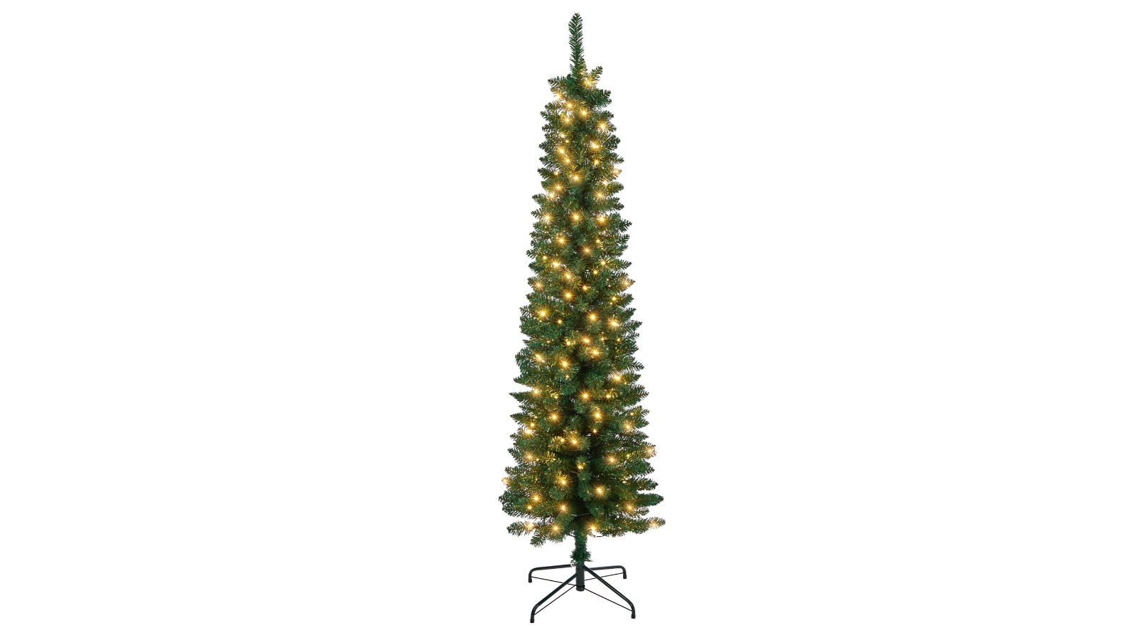 Tinseltown 180cm Slim LED Christmas Tree Warm Light - Green