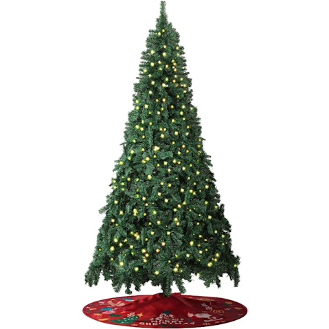 Tinseltown LED Christmas Tree Decor with Red Skirt - 240cm