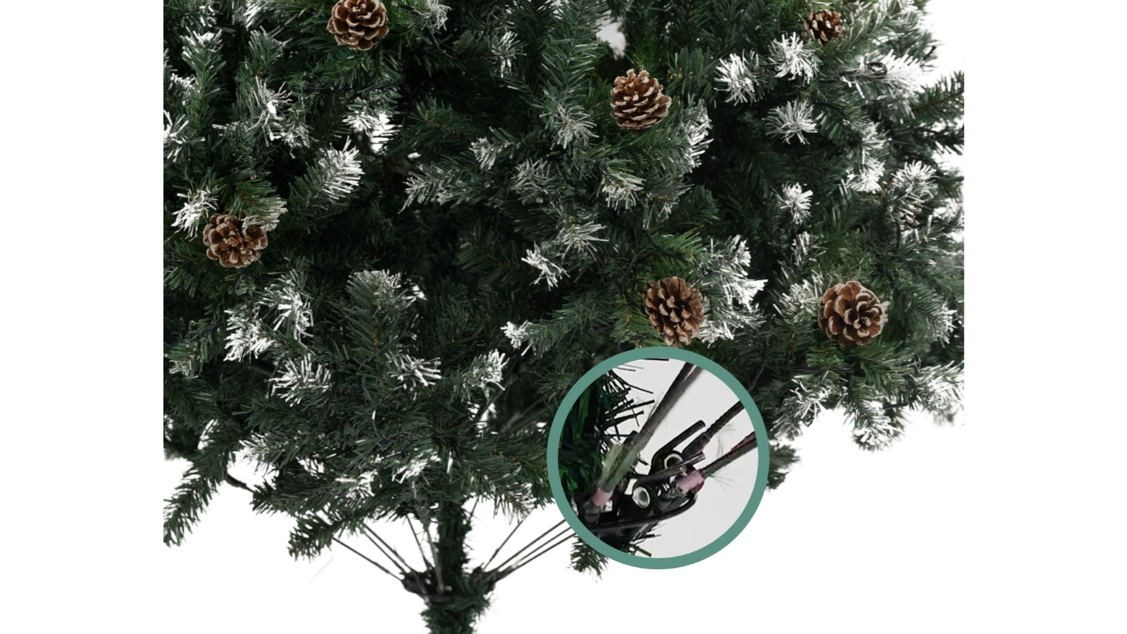 Christabelle 2.4m Pre Lit Led Christmas Tree With Pine Cones