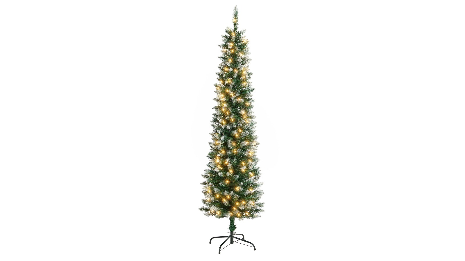 Tinseltown 180cm Slim LED Christmas Tree Warm Light - Green/White