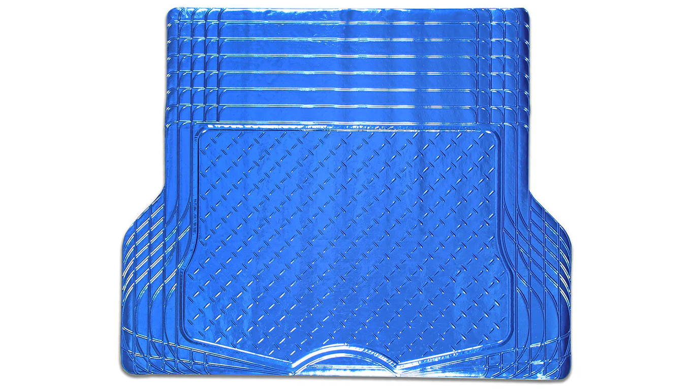 My Car Aluminium Look Rubber Boot Mat - Blue