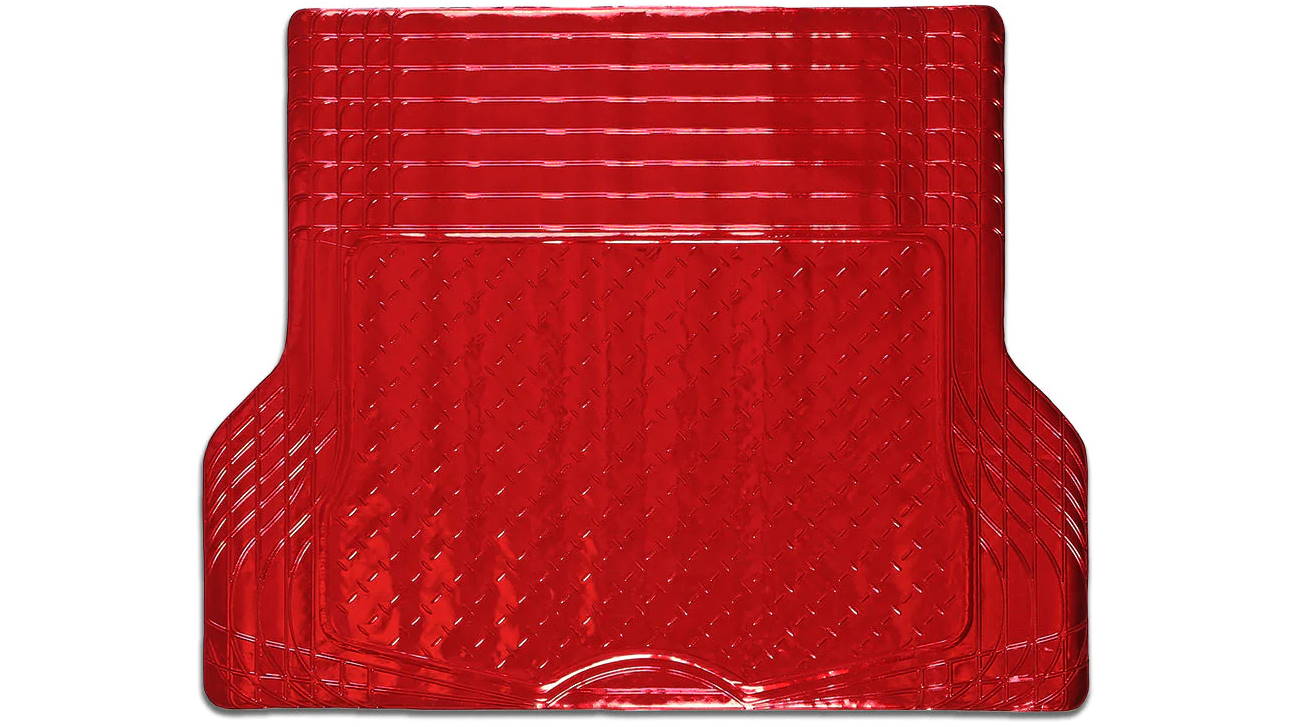 My Car Aluminium Look Rubber Boot Mat - Red
