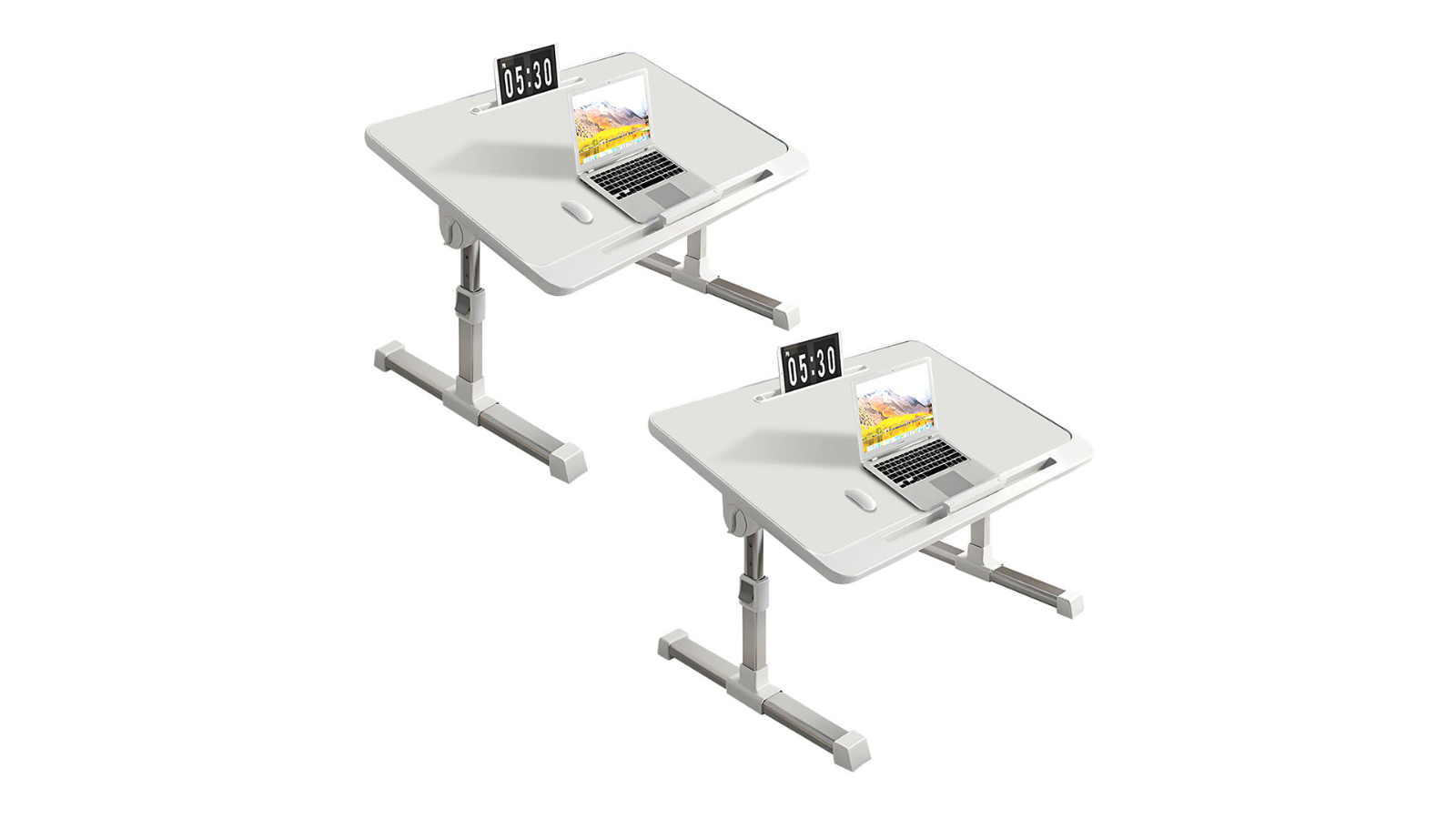 Soga 2 Piece 60 x 40cm Adjustable Study Table Bed Portable Laptop Desk - White