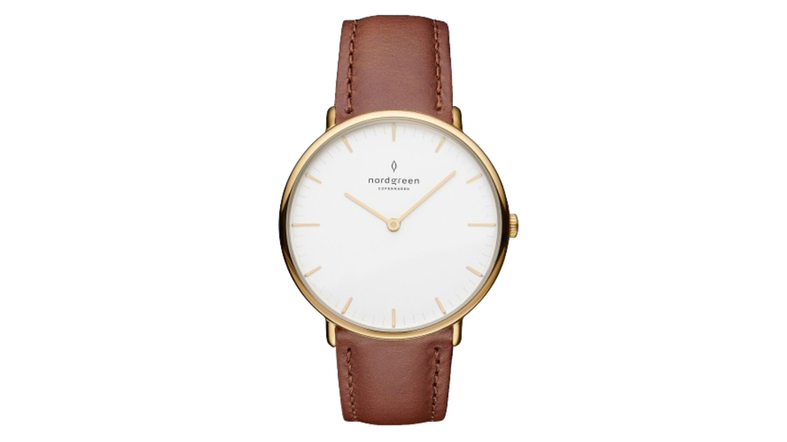 Nordgreen Native Gold Case Brown Watch - 4cm