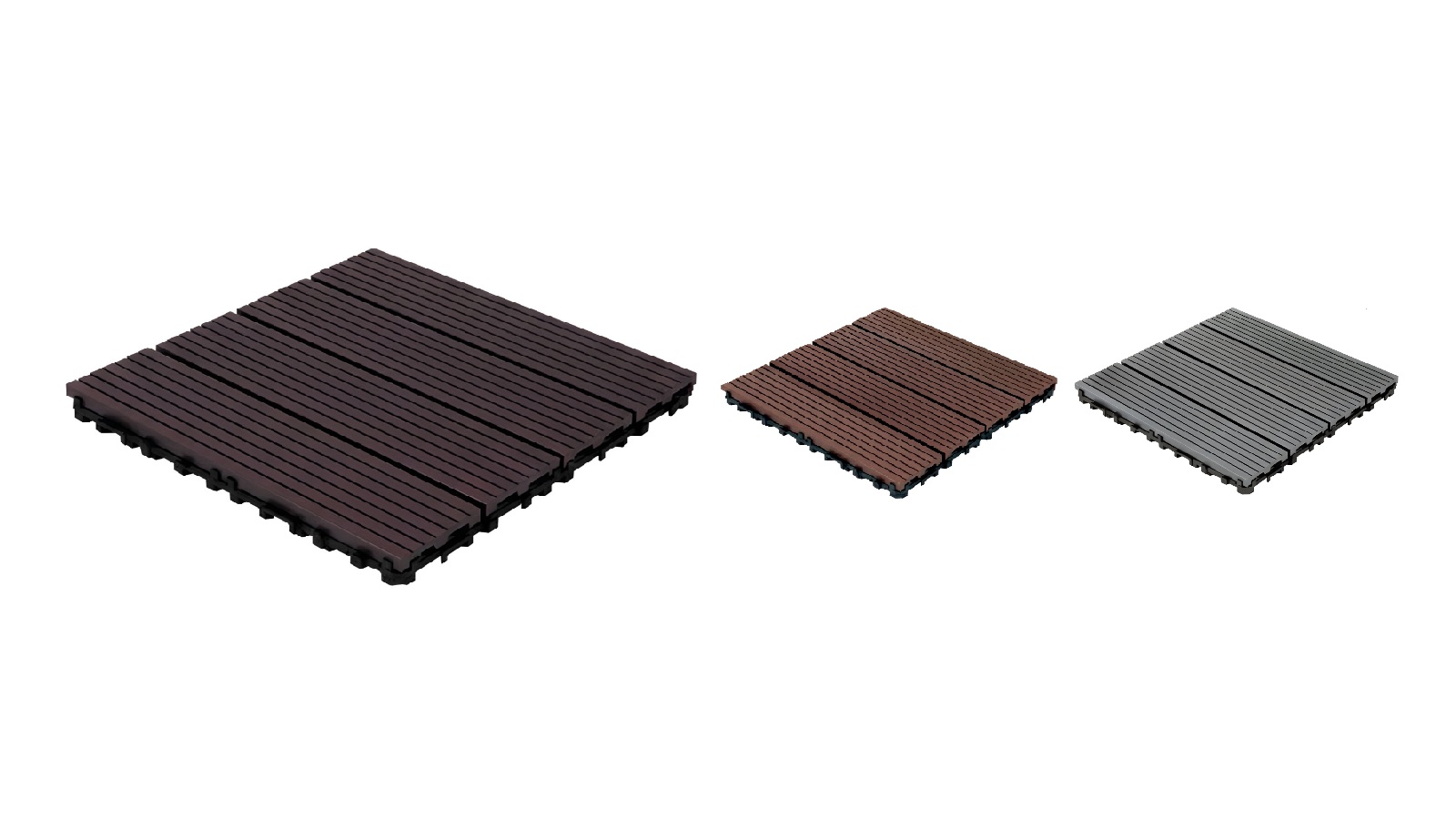 Lauft 10 Piece 4-Slat 30cm Waterproof WPC Deck Tile