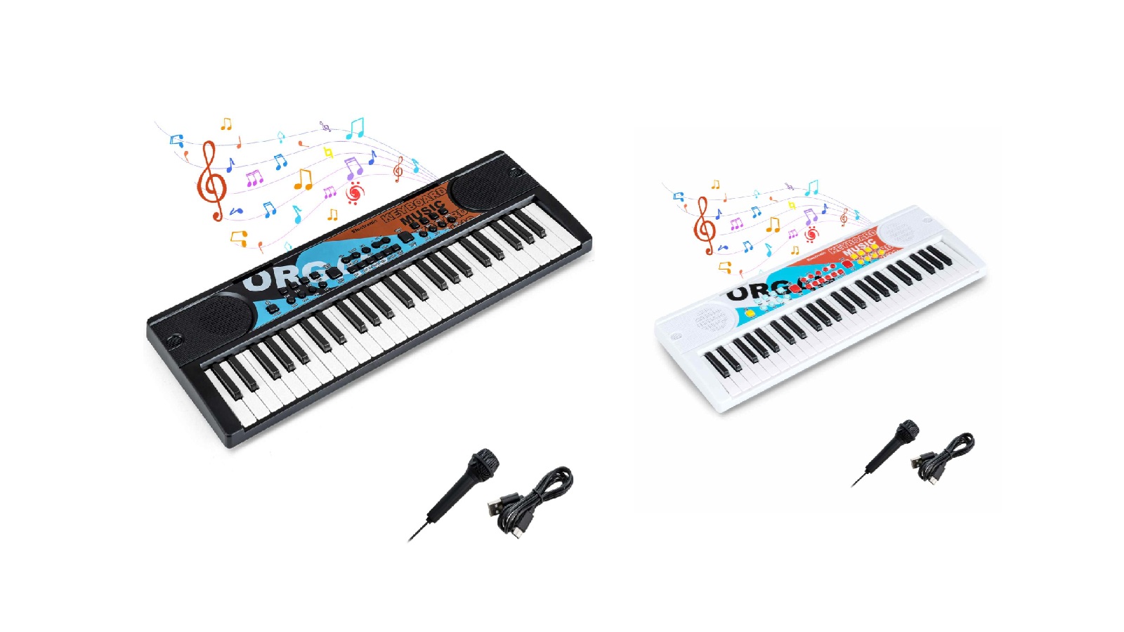 Costway 49-Key 10 Demo Portable Electric Keyboard with Microphone