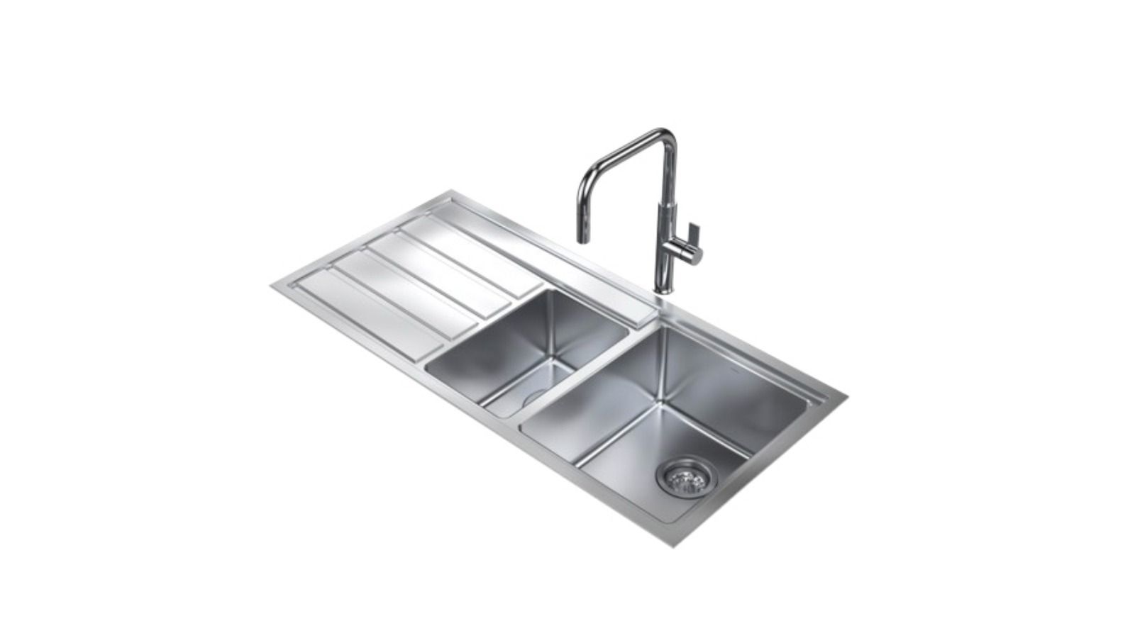 Caroma Urbane II 1.75 No Tap Hole Right Hand Bowl - Stainless Steel