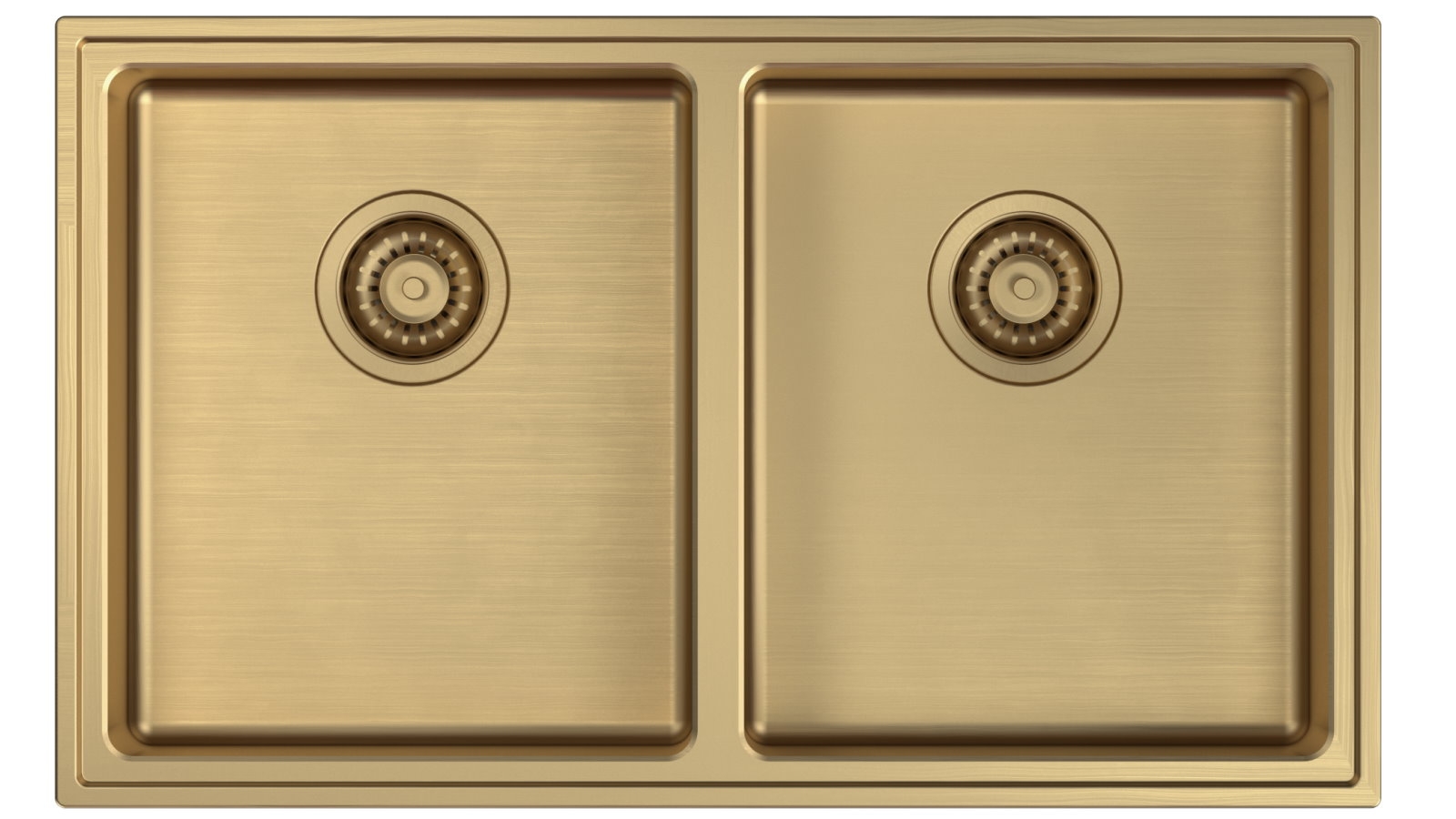 Caroma Urbane II Double Bowl Sink - Brushed Brass