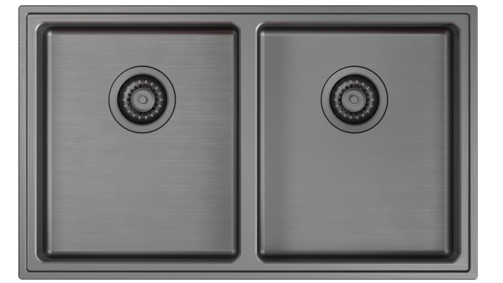 Caroma Urbane II Double Bowl Sink - Gunmetal