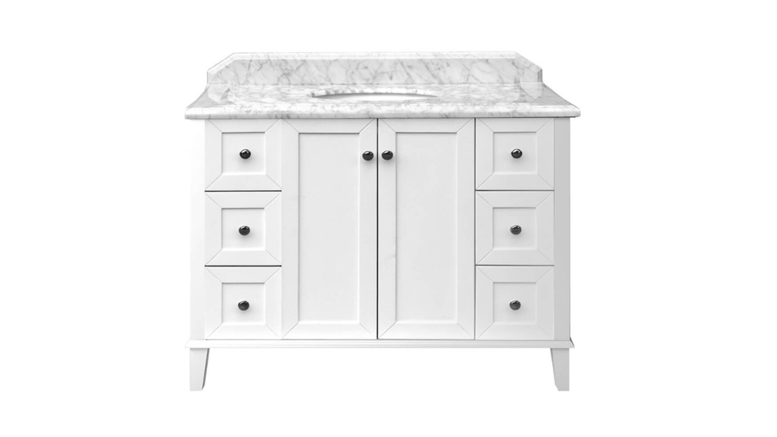 Turner Hastings Coventry 120 x 55 Single Bowl Vanity with Real Marble Top and Ceramic Undercounter Basin 1 Tap Hole - White Satin