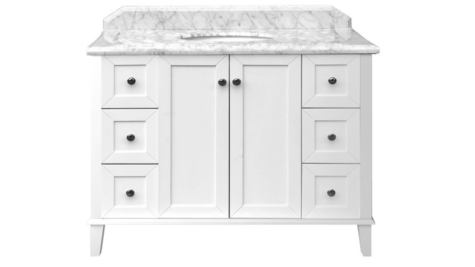 Turner Hastings Coventry 120 x 55 Single Bowl Vanity with Real Marble Top and Ceramic Undercounter Basin 3 Tap Hole - White Satin