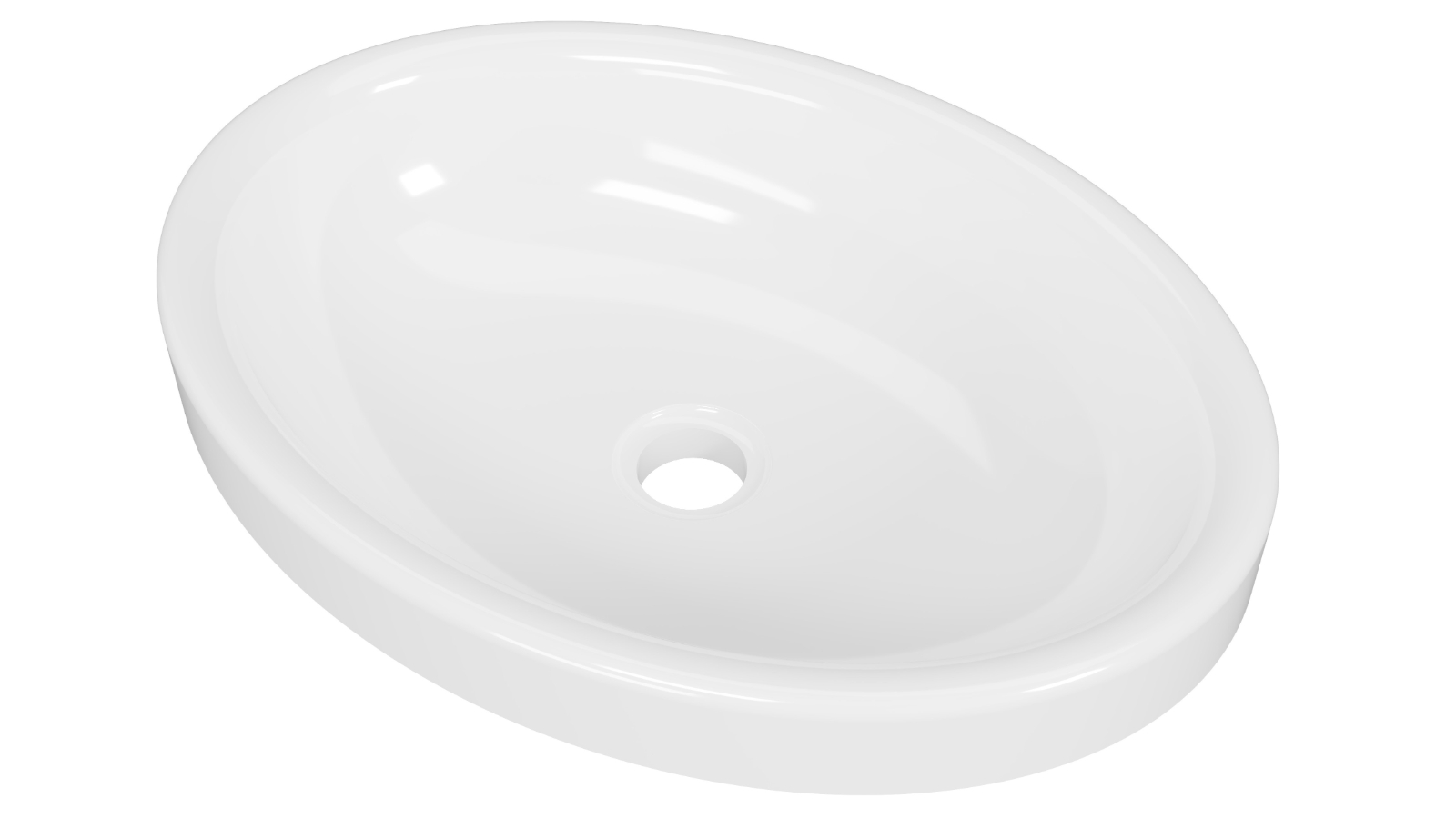 Timberline Coast 495mm Inset Basin - Gloss White