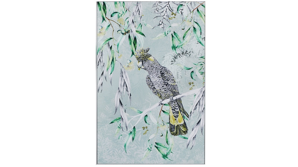 Cockatoo Black Wall Art - 90 x 60cm