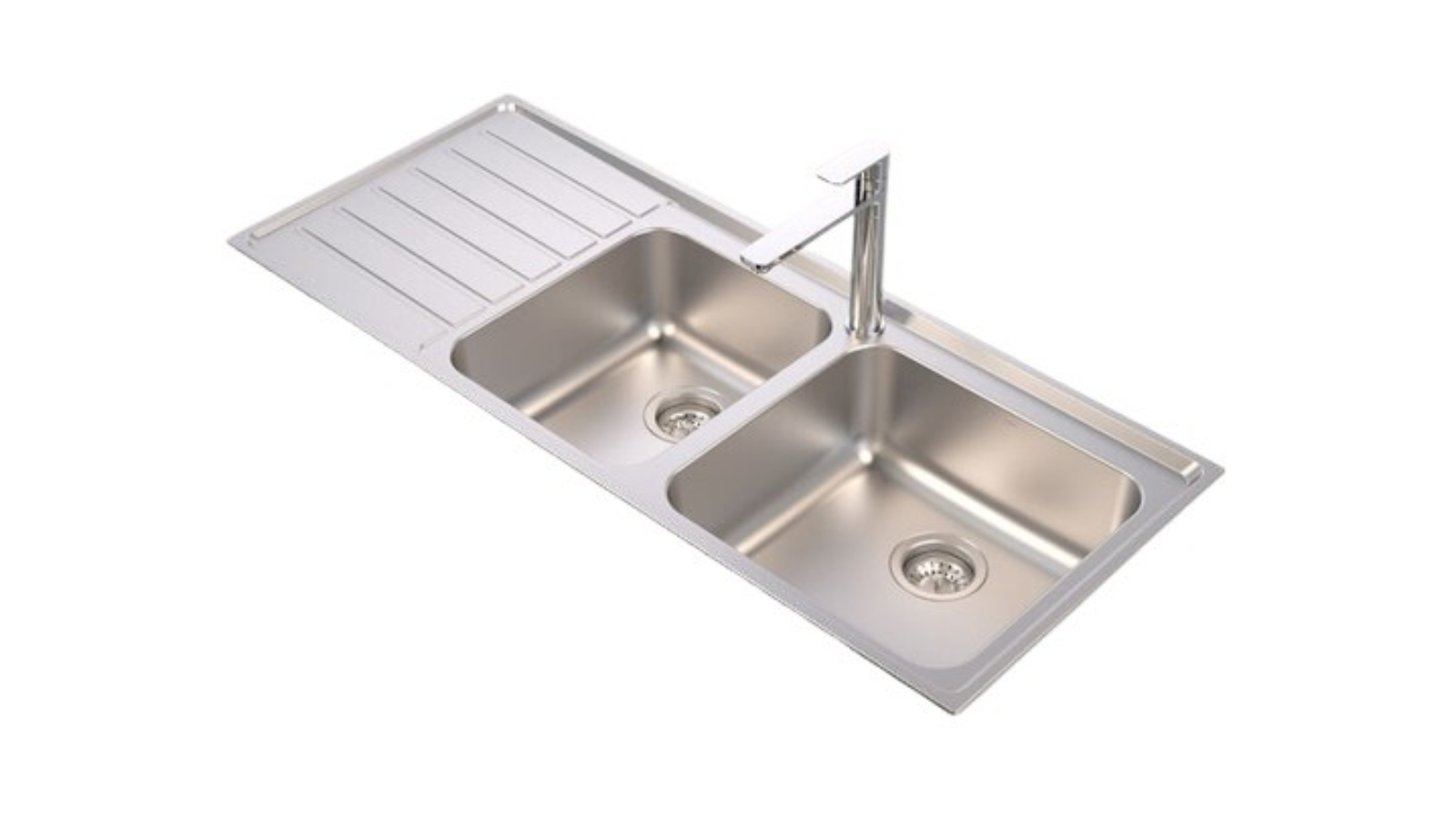 Caroma Luna 1.75 One Tap Hole Right Hand Bowl Sink - Chrome