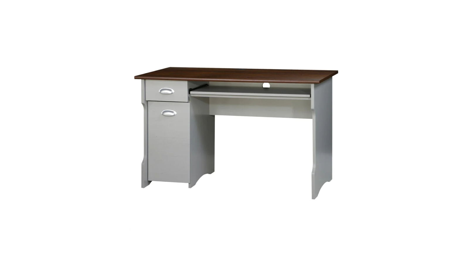 Maestro Furniture 120cm Modern Office Desk - Grey/Rosewood