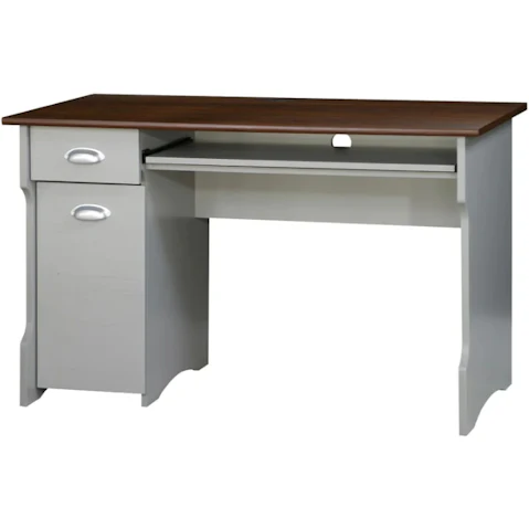 Maestro Furniture 120cm Modern Office Desk - Grey/Rosewood