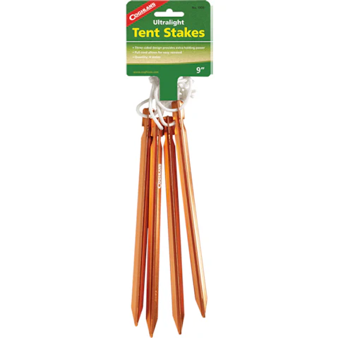 Coghlans 4 Piece Ultralight Tent Stakes - Orange