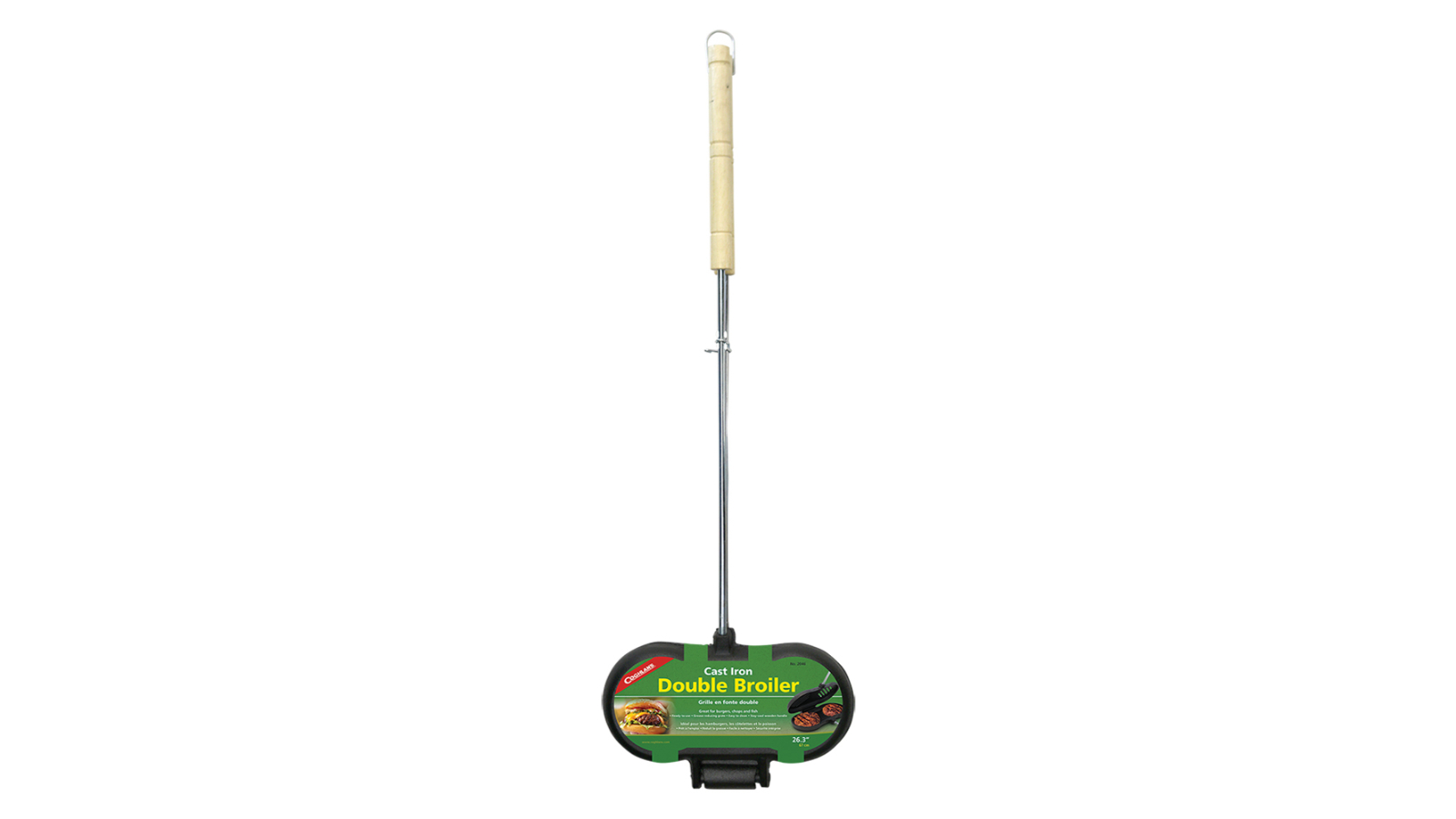 Coghlans 67cm Double Cast Iron Broiler Campfire Grill - Black