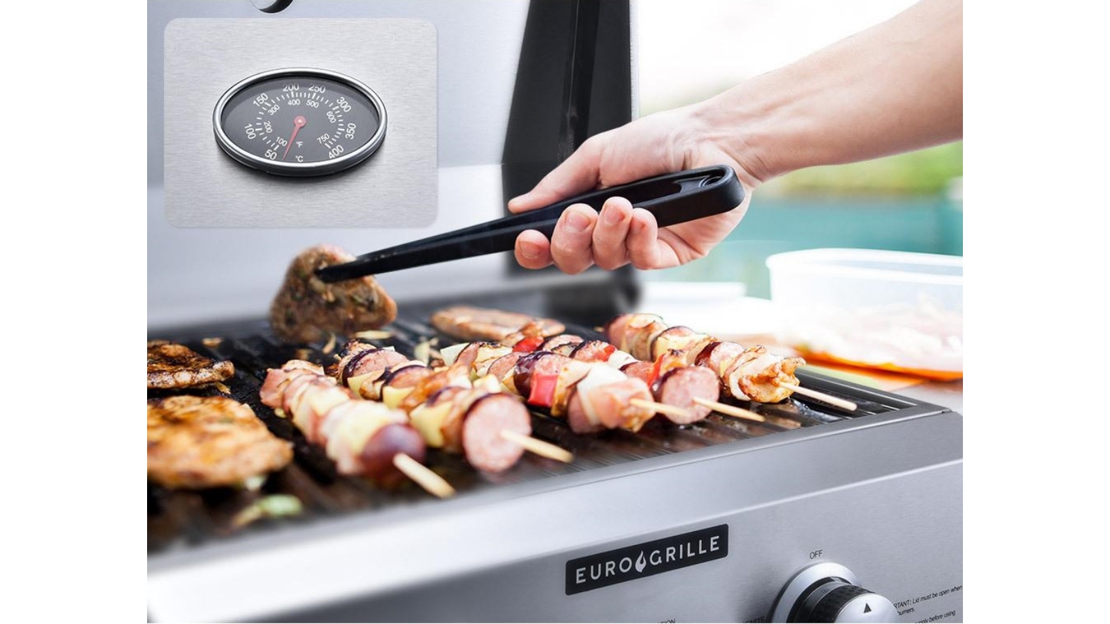 EuroGrille 2Burner Stainless Steel Portable Gas BBQ Grill Harvey Norman