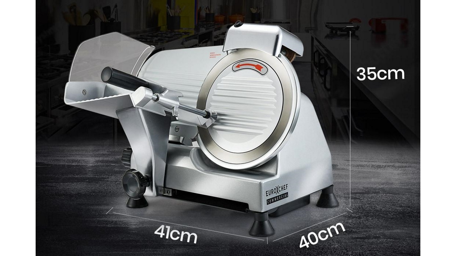 EuroChef Commercial 8inch Deli Meat Slicer Machine Harvey Norman