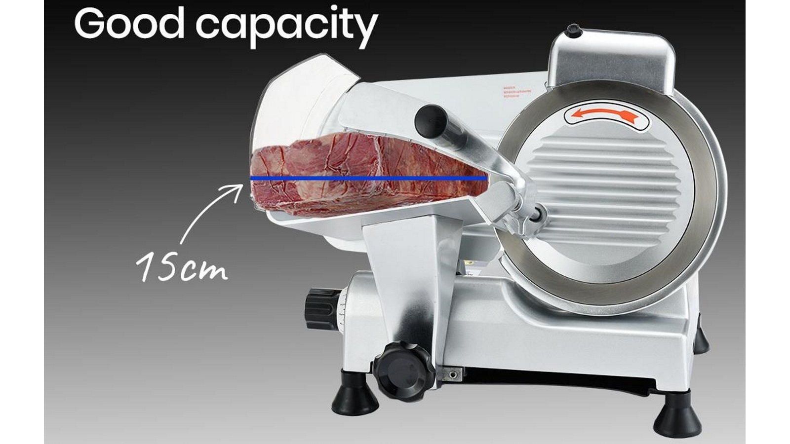 EuroChef Commercial 8inch Deli Meat Slicer Machine Harvey Norman