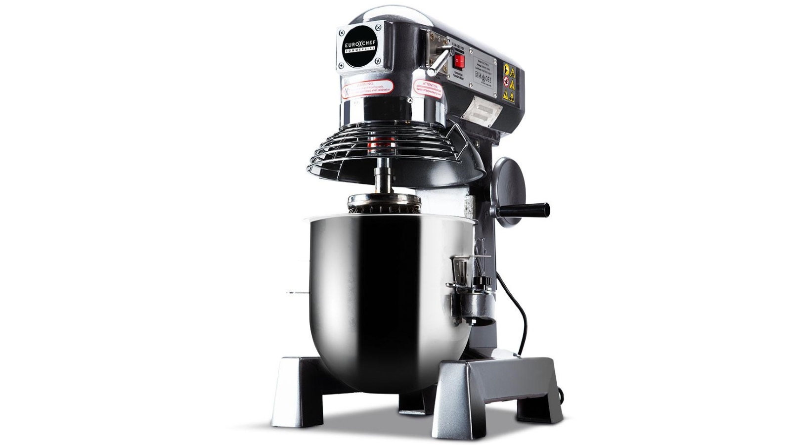 EuroChef Silver 10L Commercial Grade Planetary Mixer
