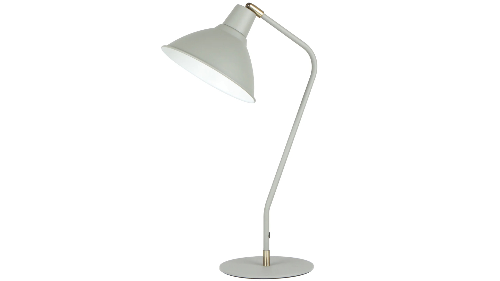 Collo Sand Grey Cone Shade Table Lamp with Antique Brass Highlight