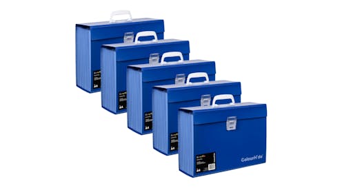 ColourHide Pack of 5 A4 Expanding Carry File - Blue | Harvey Norman