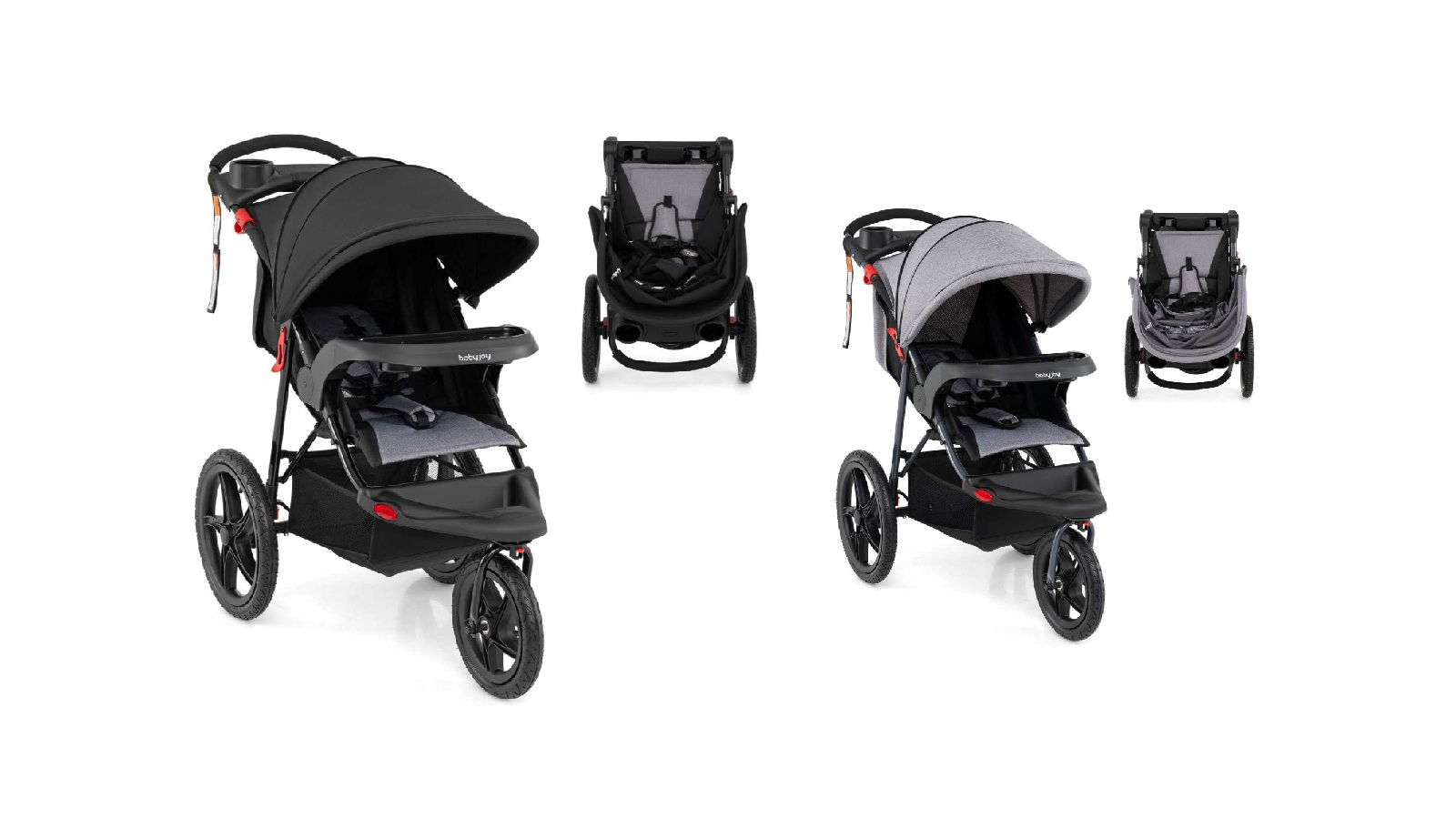 Costway Babies Foldable Jogging Stroller with Canopy