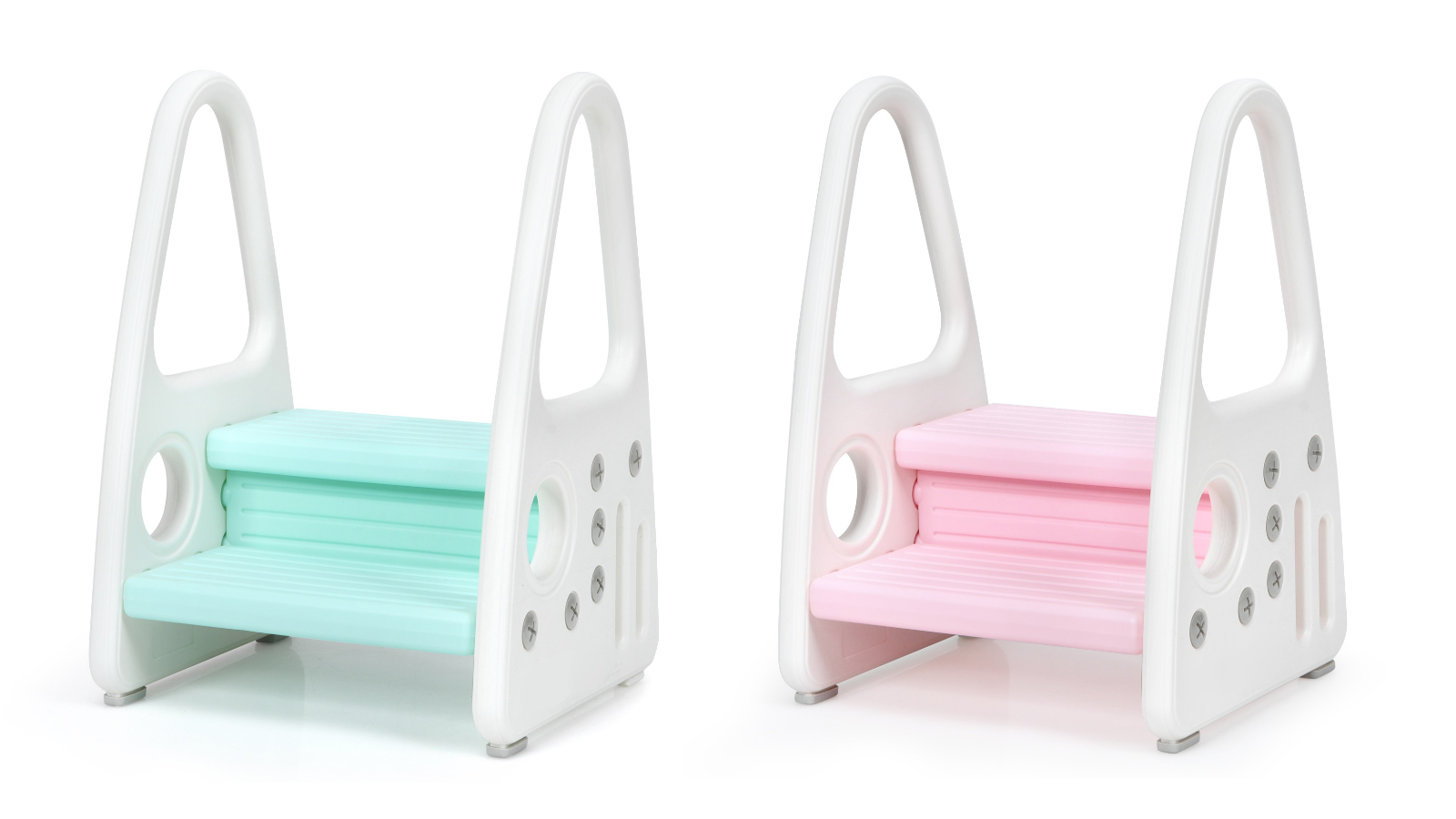 Costway 50kg 2-Tier Portable Step Ladder Chair with Security Handles for Potty Training