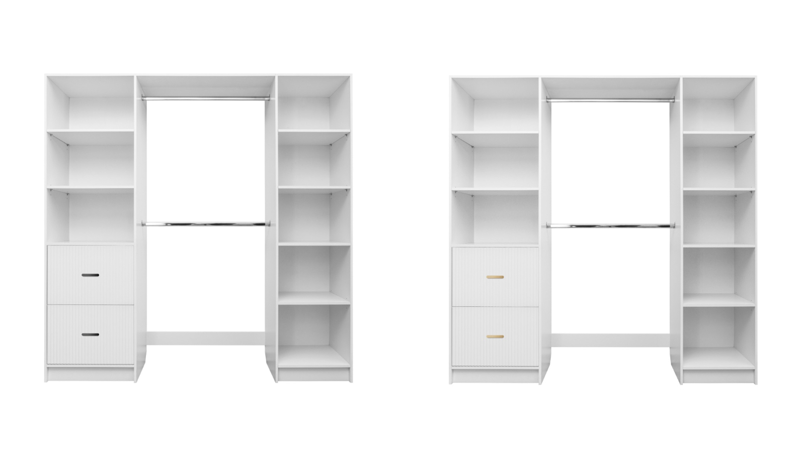 European Cabinetry White Hamptons Oval Basel Walk-in Wardrobe Kit