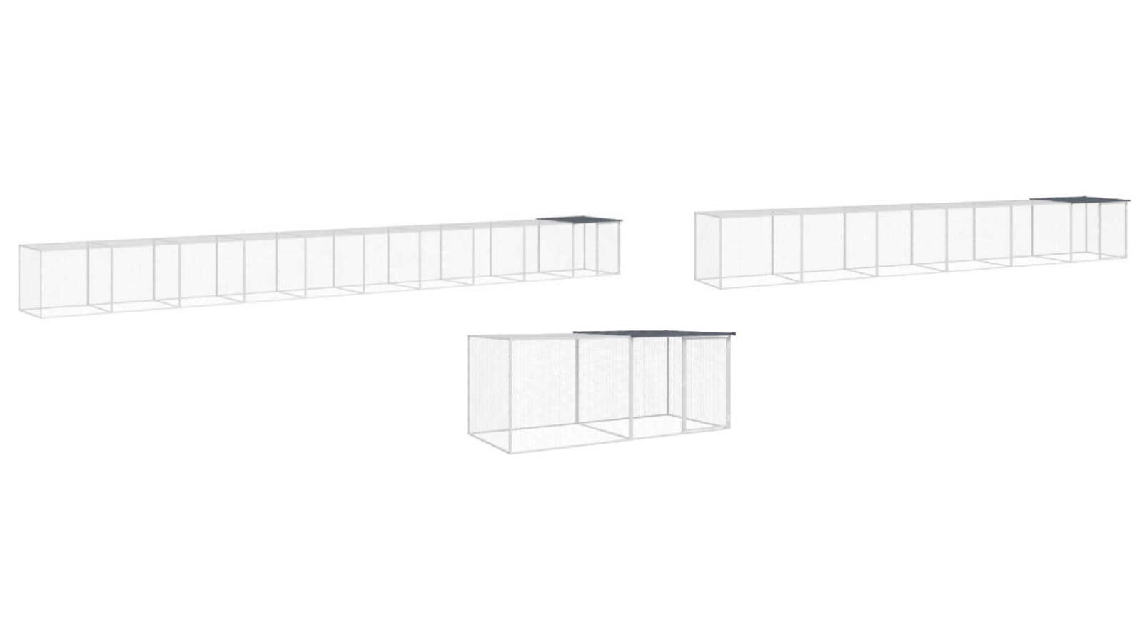 vidaXL Galvanised Steel Anthracite Chicken Cage with Roof and Door